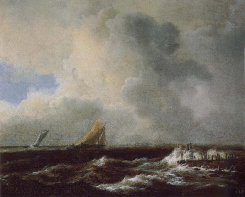 Jacob van Ruisdael Vessels in a Choppy sea